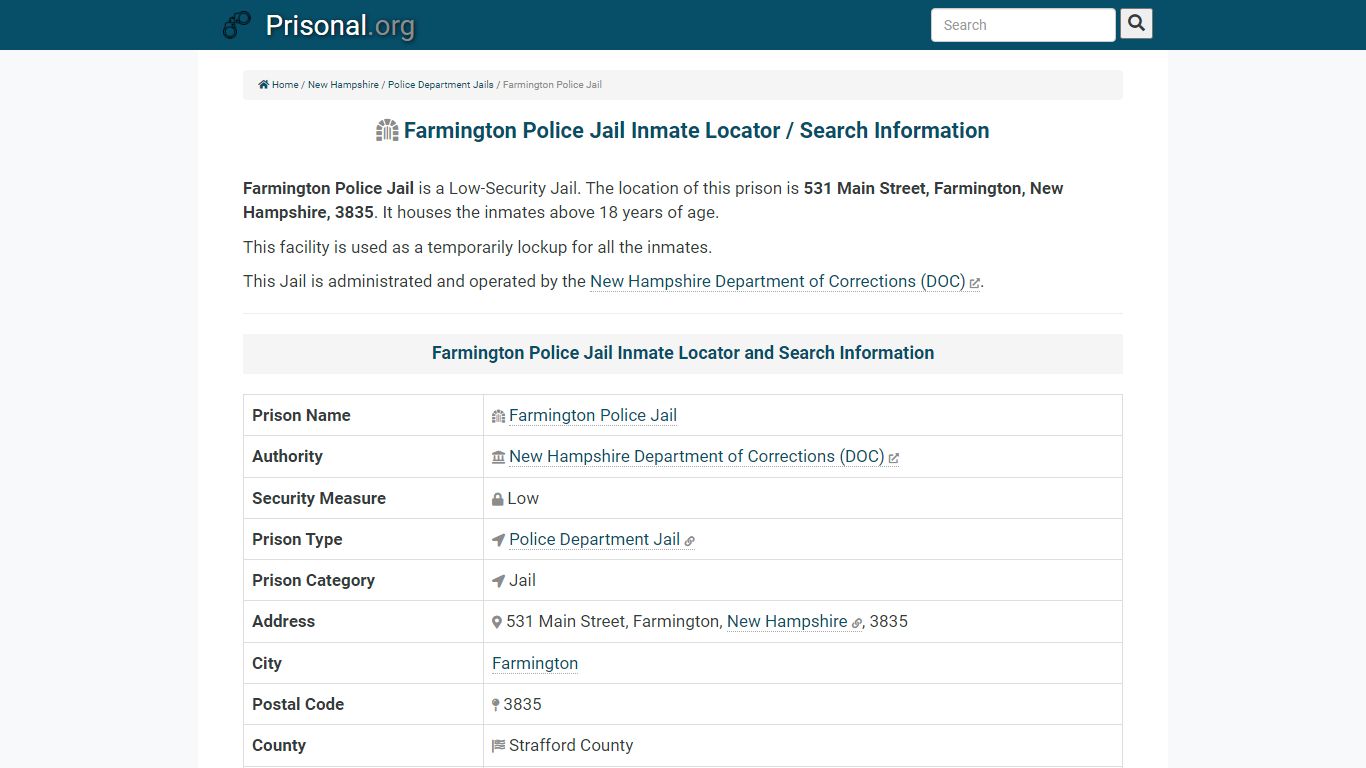 Farmington Police Jail-Inmate Locator/Search Info, Phone ...